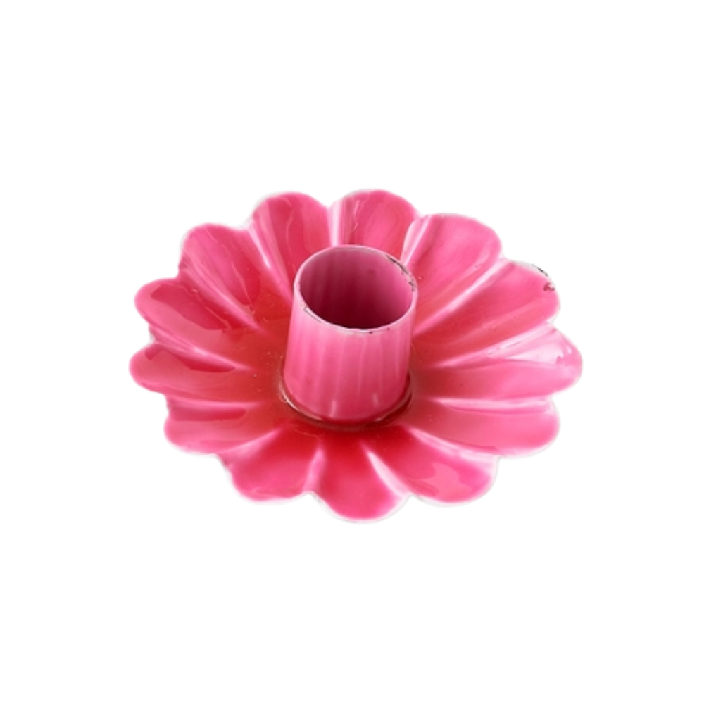 Scalloped Metal Taper Candle Holder