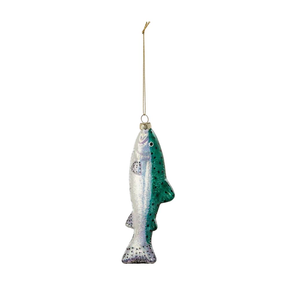 Trout Glass Christmas Ornament