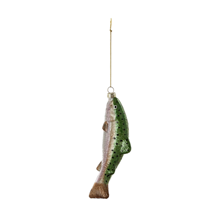 Trout Glass Christmas Ornament