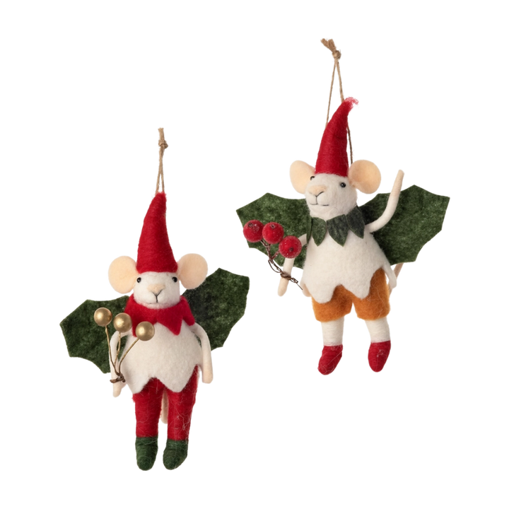 Christmas Mouse Felt Ornament