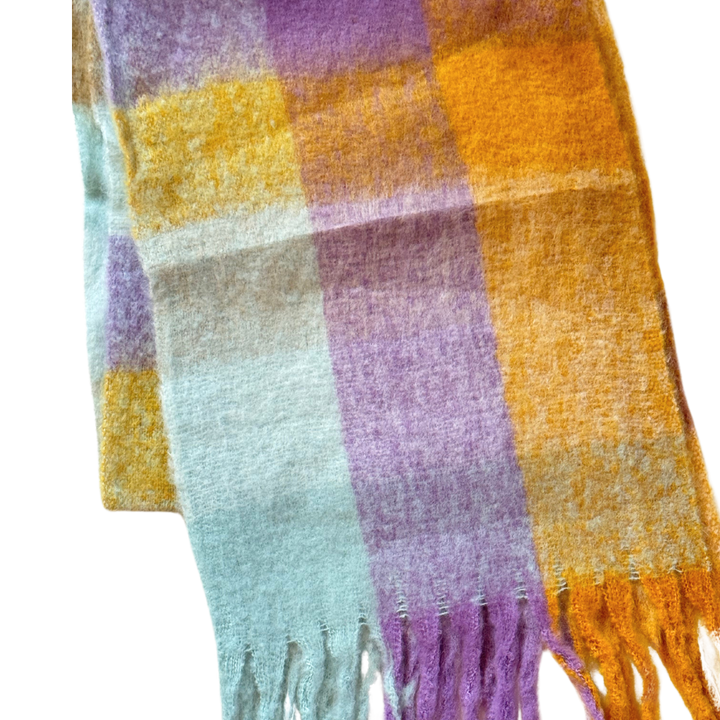 New Plaid Blanket Scarf Cozy Soft Long with Fringe