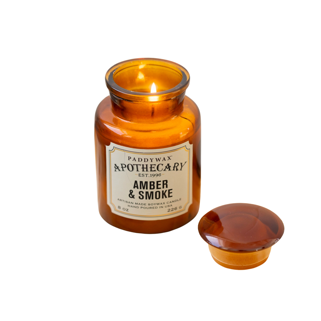 Apothecary 8 oz Amber Glass Candle