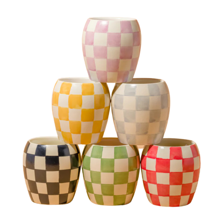 Checkmate 11oz Checker Candle Checkered Porcelain Vessel Candle