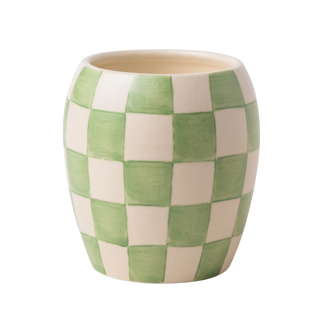 Checkmate 11oz Checker Candle Checkered Porcelain Vessel Candle