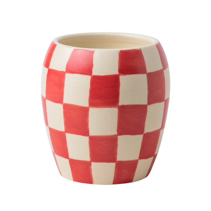 Checkmate 11oz Checker Candle Checkered Porcelain Vessel Candle