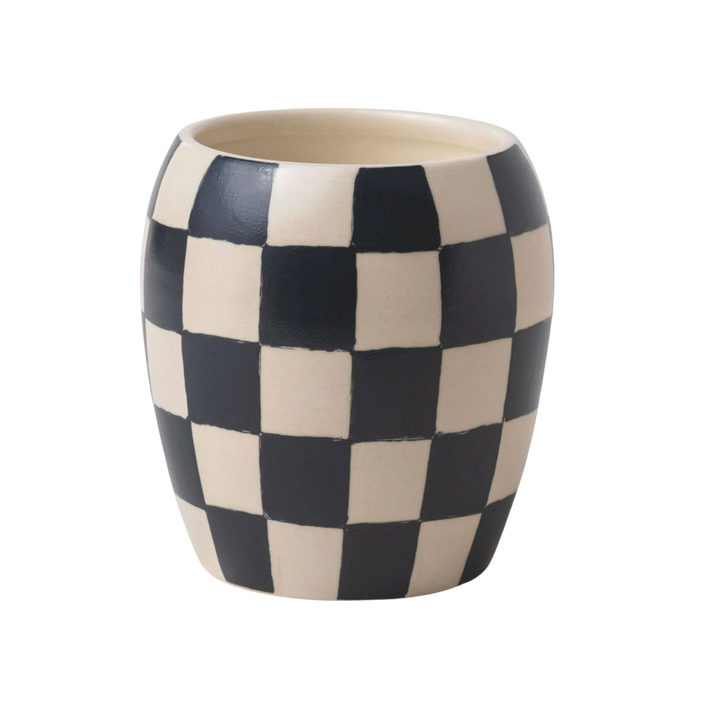 Checkmate 11oz Checker Candle Checkered Porcelain Vessel Candle