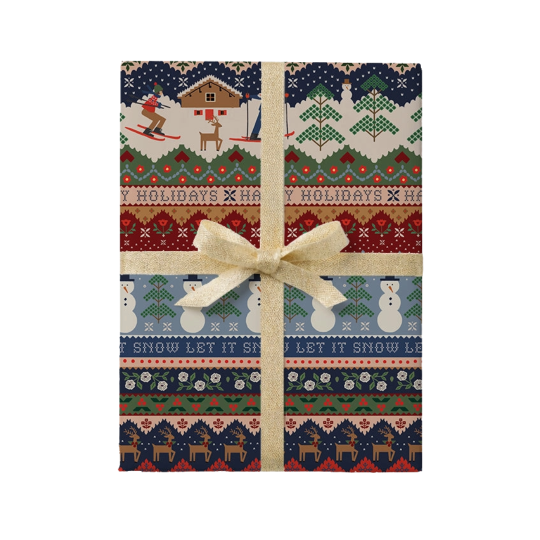 Ski Chalet Wrapping Paper