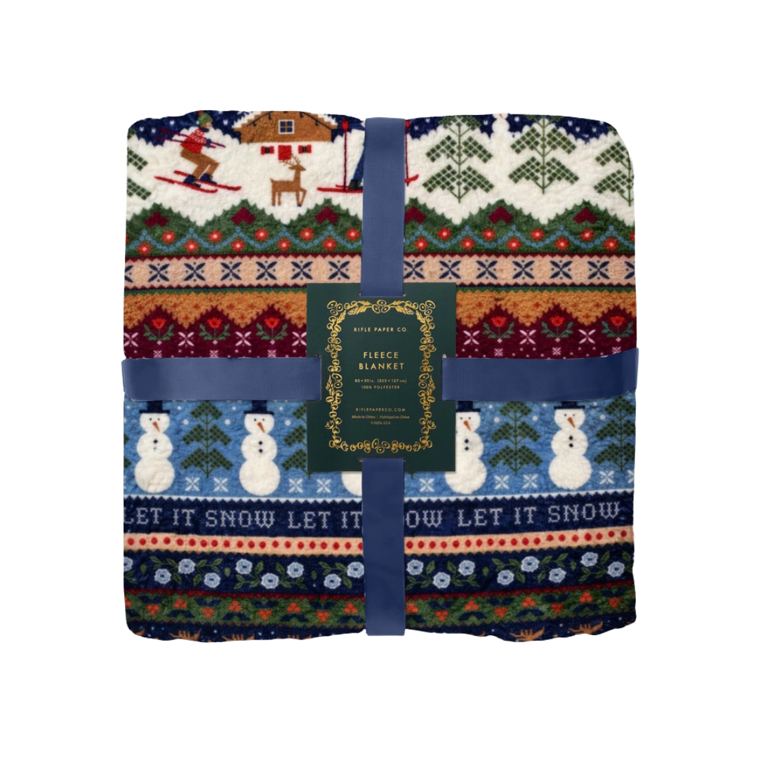 Ski Chalet Fleece Blanket