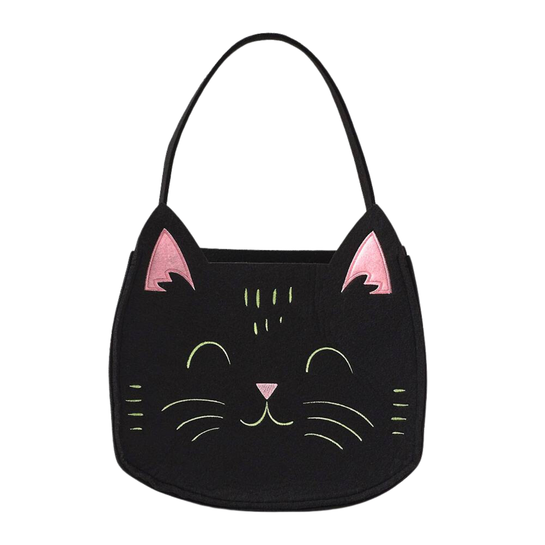 Black Cat Felt Trick-Or-Treat Bag