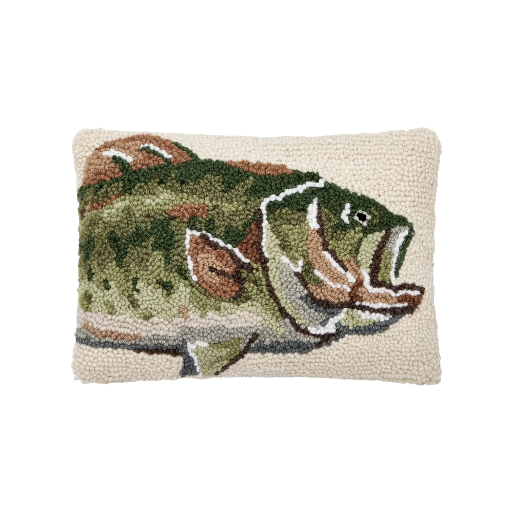 Bass Fish Hook Pillow