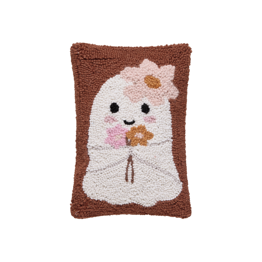 Ghost with Daisies Hook Pillow