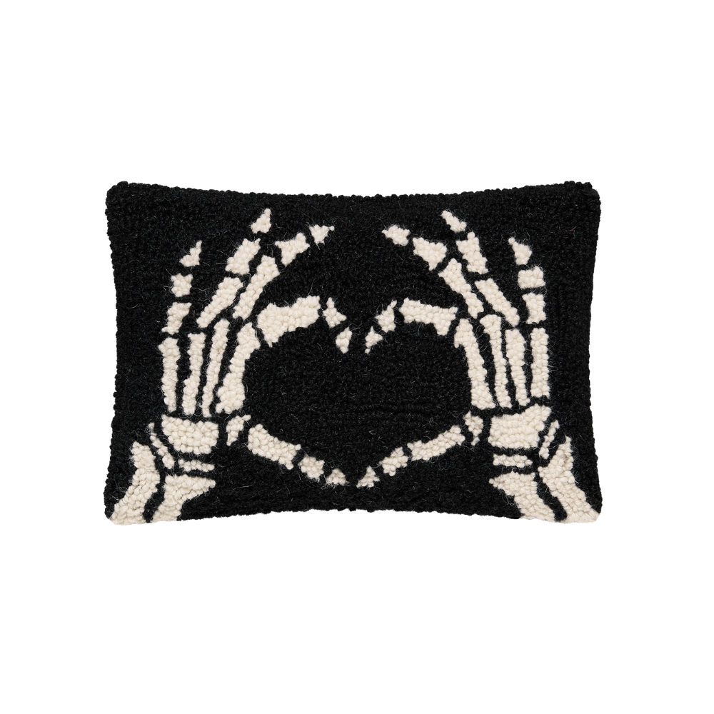 Heart Skeleton Hand Hook Pillow