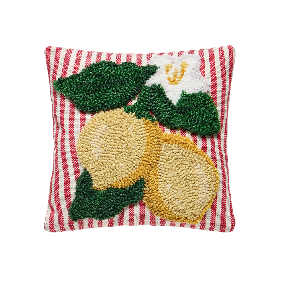Lemons Tufted Poly Hook Pillow