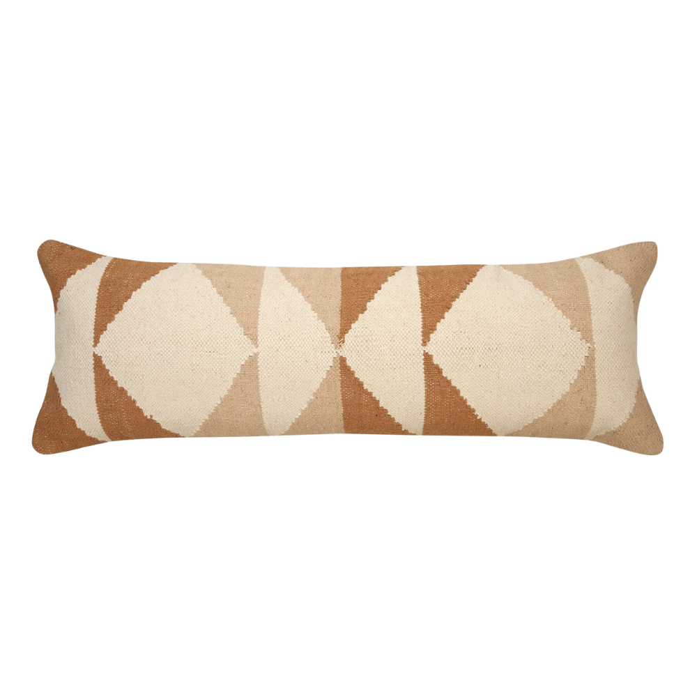 Handmade Earth Diamond Lumbar Pillow - 12x34 inch