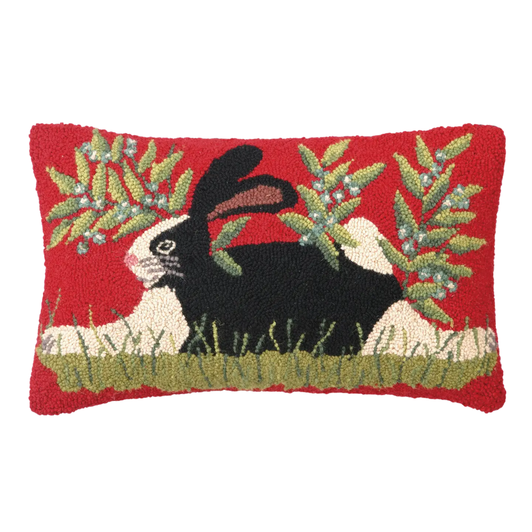 Bunny on Red Hook Pillow