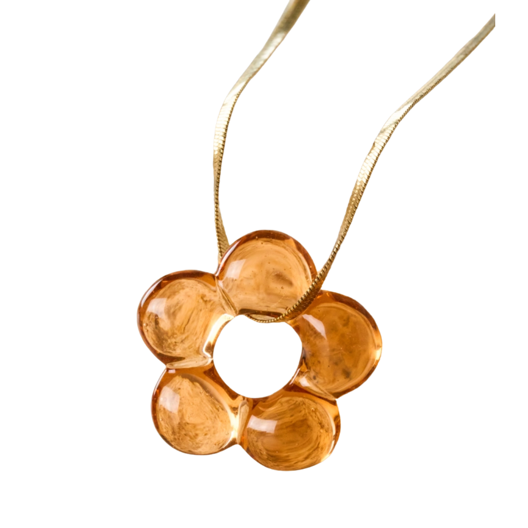 Dazy Glaze Necklace with Gold Chain