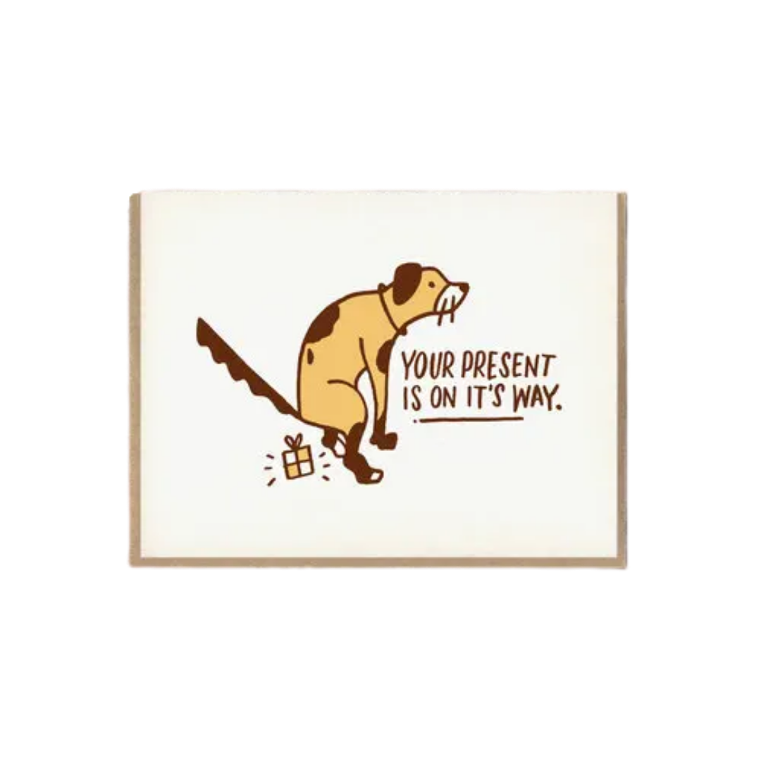 Dog Poop Present Birthday Card