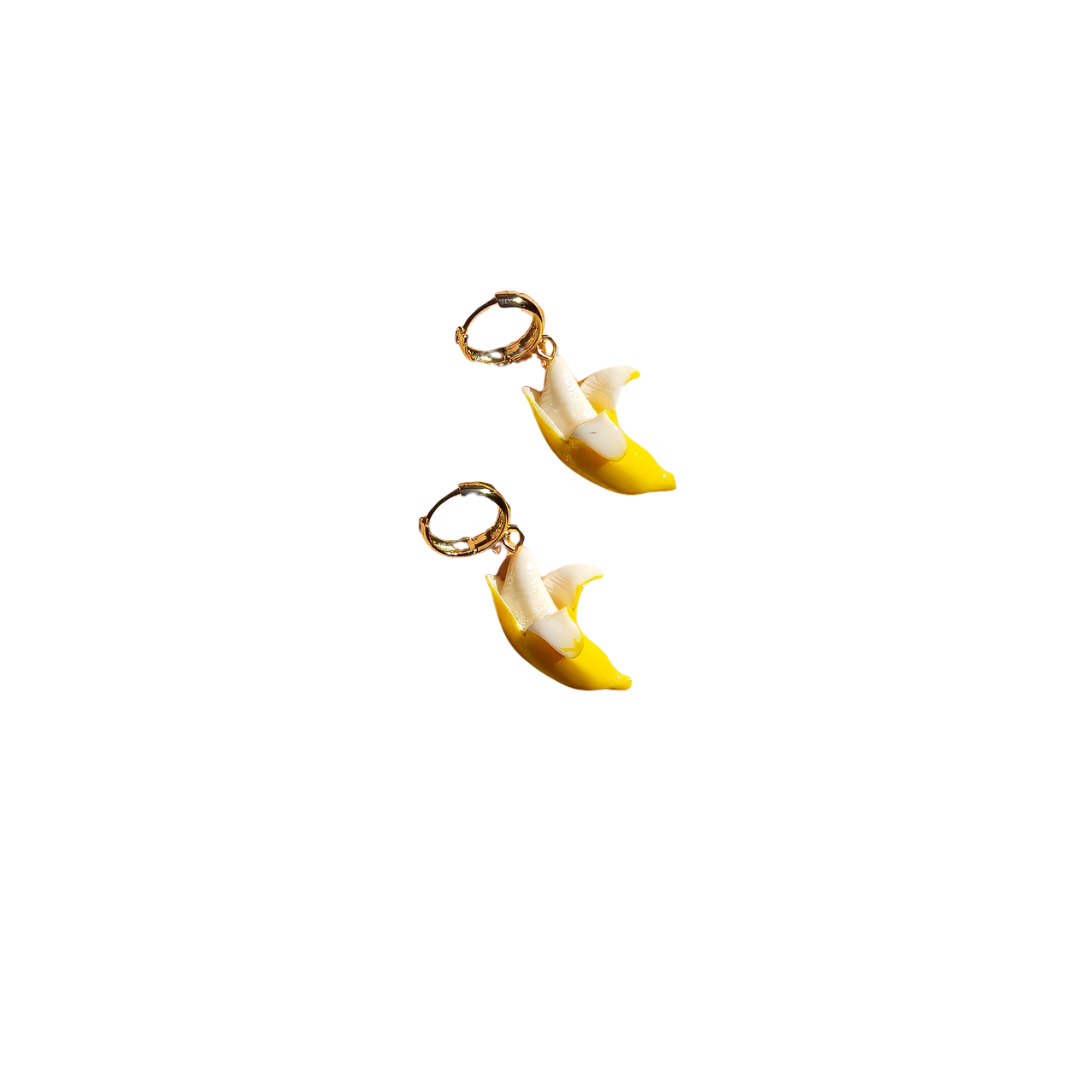 Gwen Hoop Earrings - 18K Gold Plated and Banana