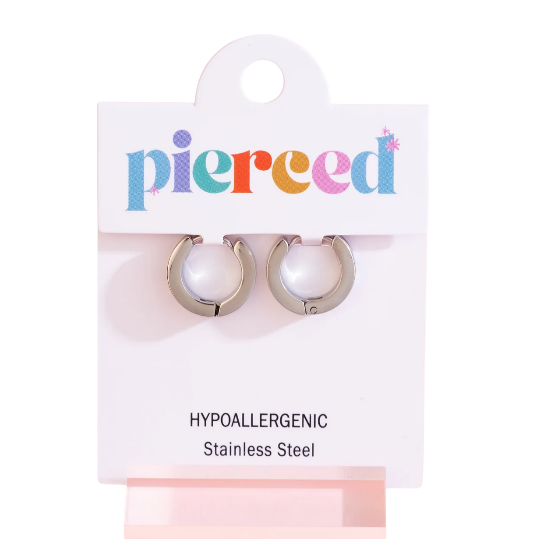 Silver Hot Pink Checkered Huggies