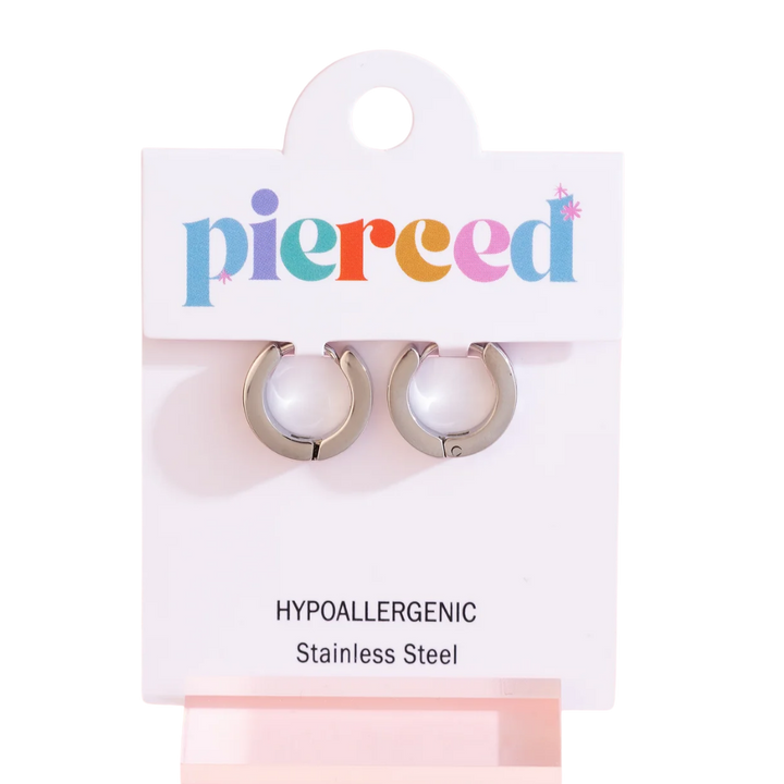 Silver Hot Pink Checkered Huggies