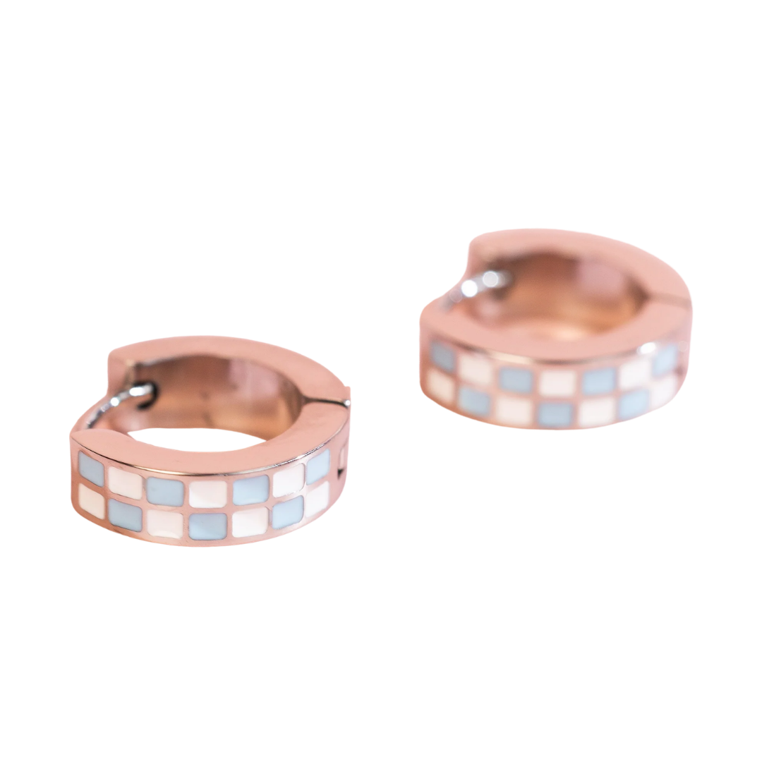 Silver Light Blue Checkered Huggies