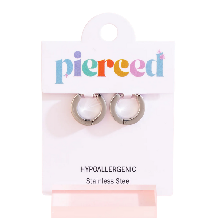 Silver Periwinkle Checkered Huggies