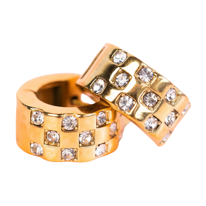 Chunky Diamond Checkered Huggies