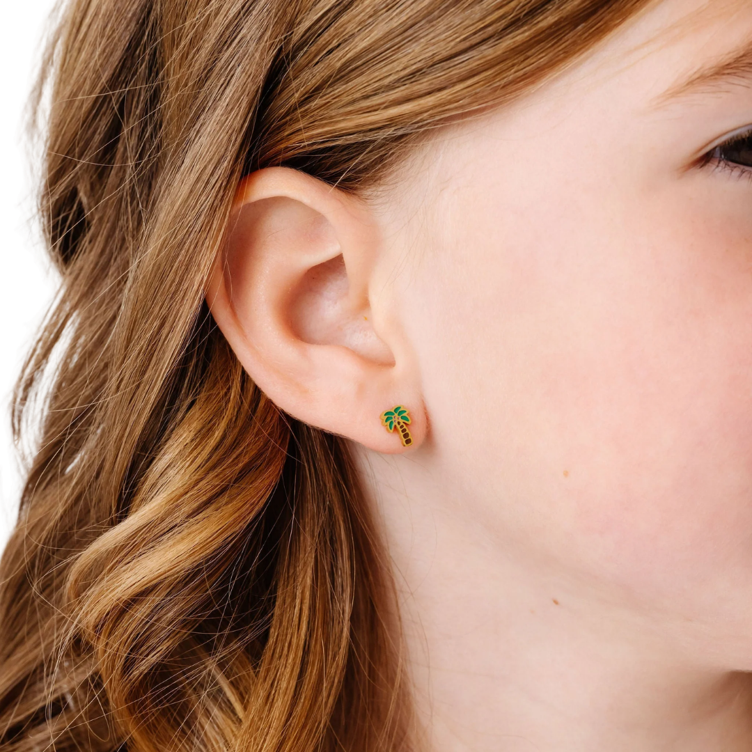 Palm Tree Stud Earrings