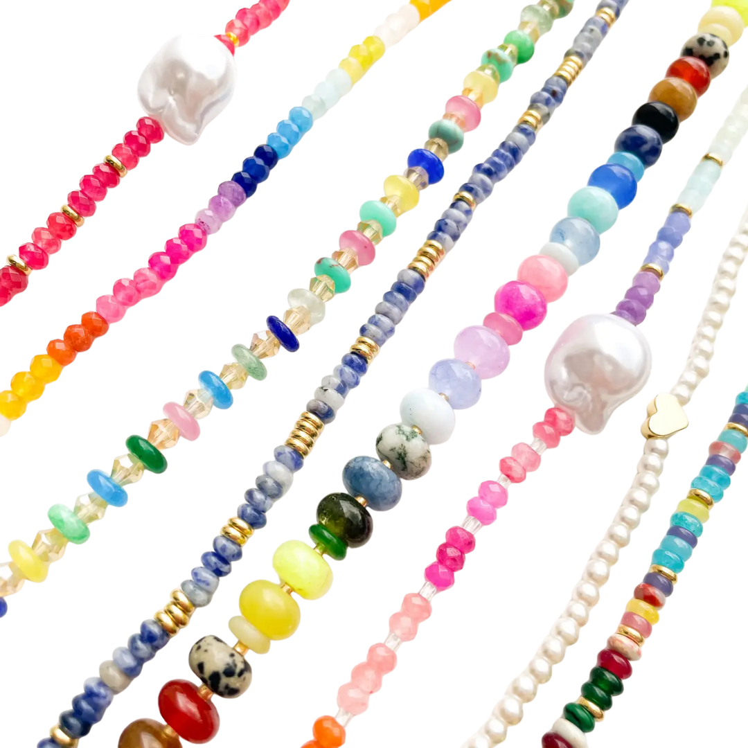 Rainbow Gemstone Bead Necklace