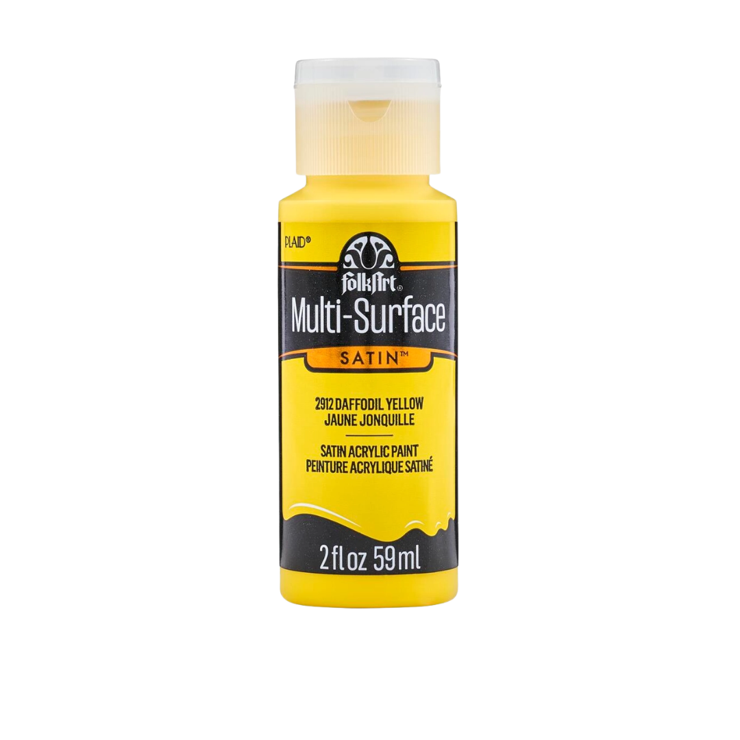 Folkart Multi-Surface Satin Acrylic Paint 2 oz -  Daffodil Yellow