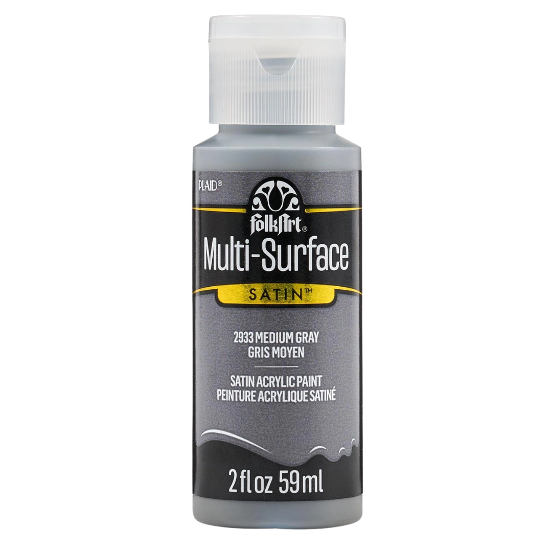 Folkart Multi-Surface Satin Acrylic Paint 2 oz -  Medium Gray