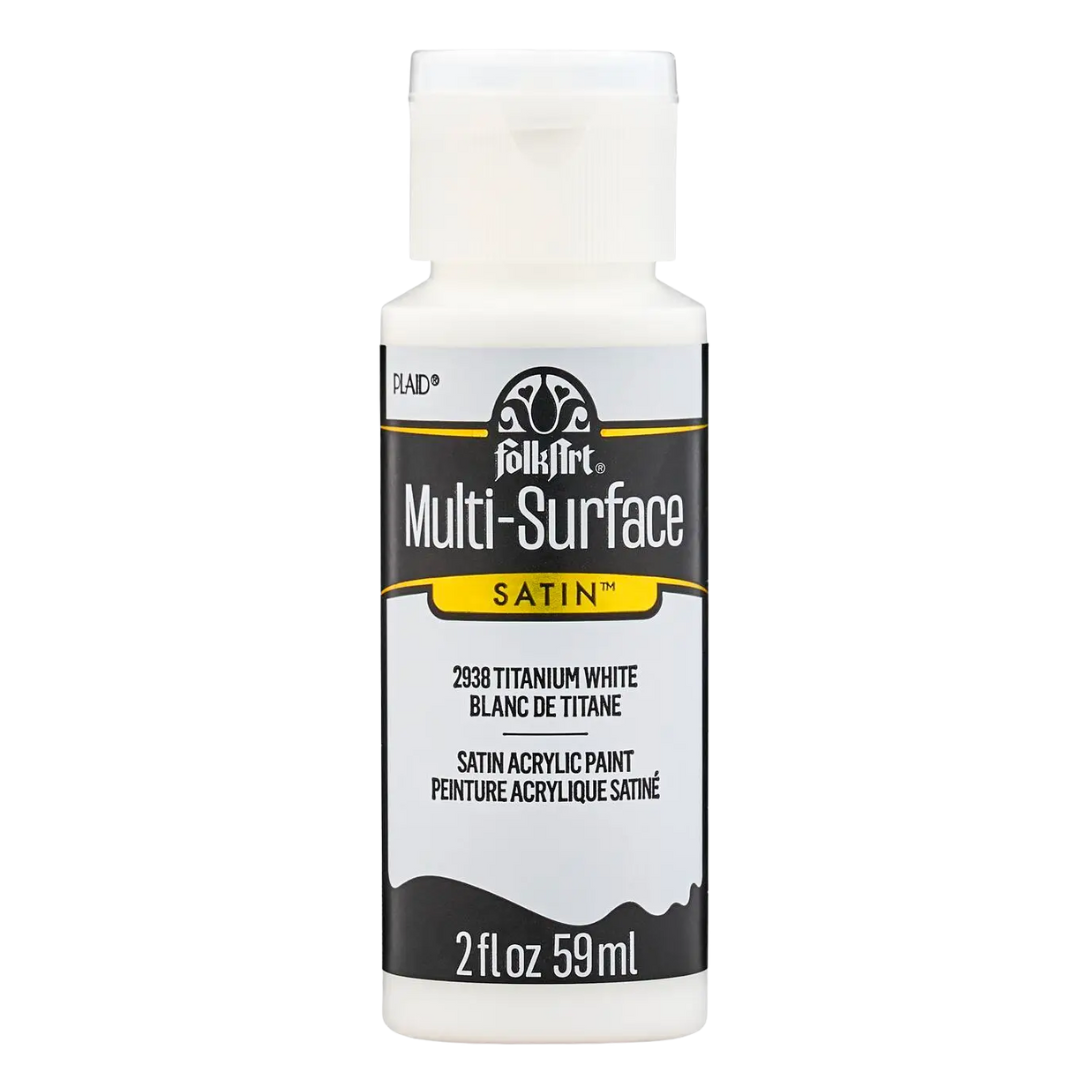 FolkArt Multi-Surface Satin Acrylic Paint 2 oz -  Titanium White
