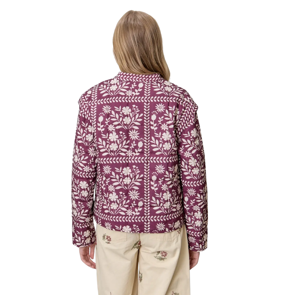 Border Floral Print Quilting Jacket