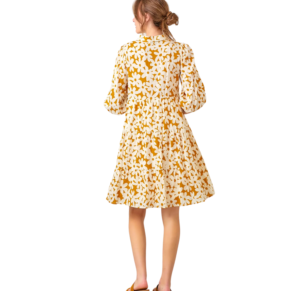 Daisy Poplin Tiered Dress - Camel Golden Hour Gift Co Daisy Poplin Tiered Dress - Camel Golden Hour Gift Co