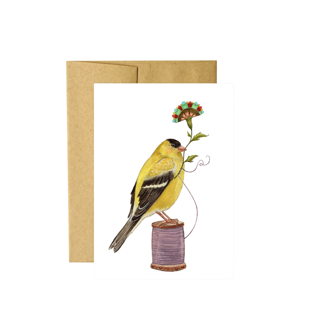 Floral Finch Greeting Card