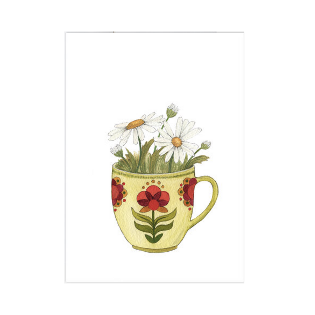 Cup of Daisies Greeting Card