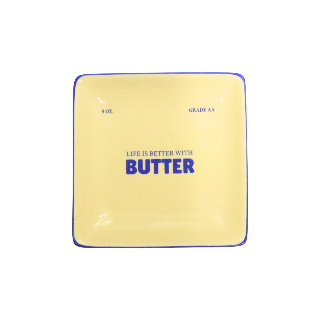 Life Is Better with Butter Square Trinket Tray