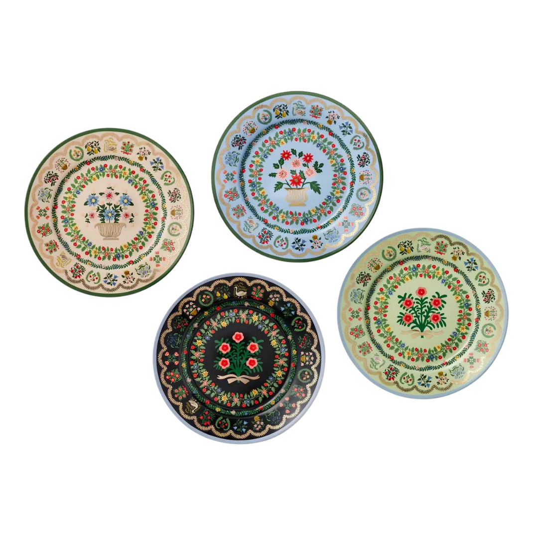 Rosette Porcelain Dessert Plates