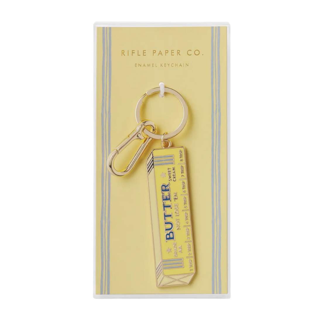 Butter Not Lose 'em Enamel Keychain
