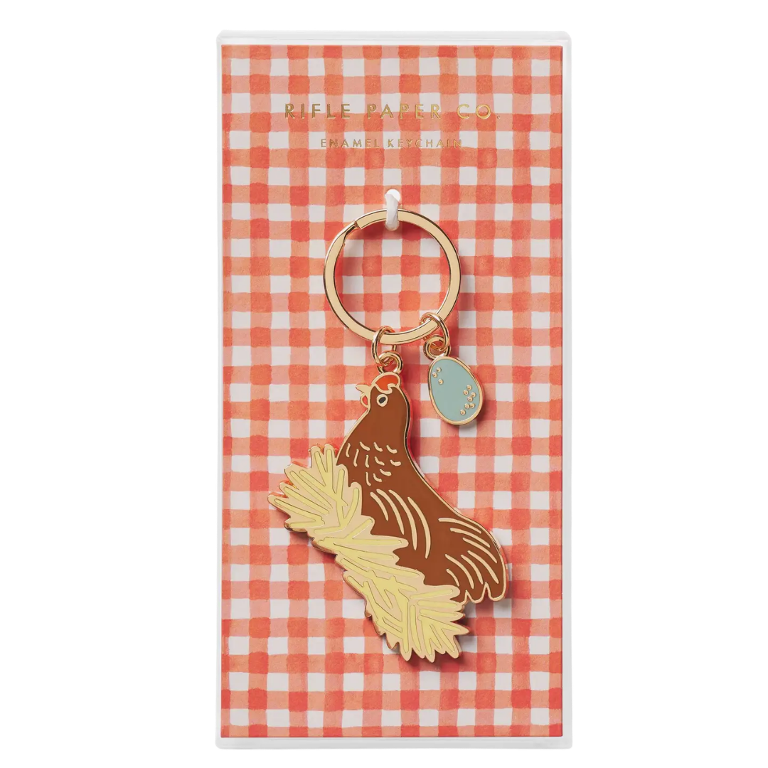 Chicken Enamel Keychain