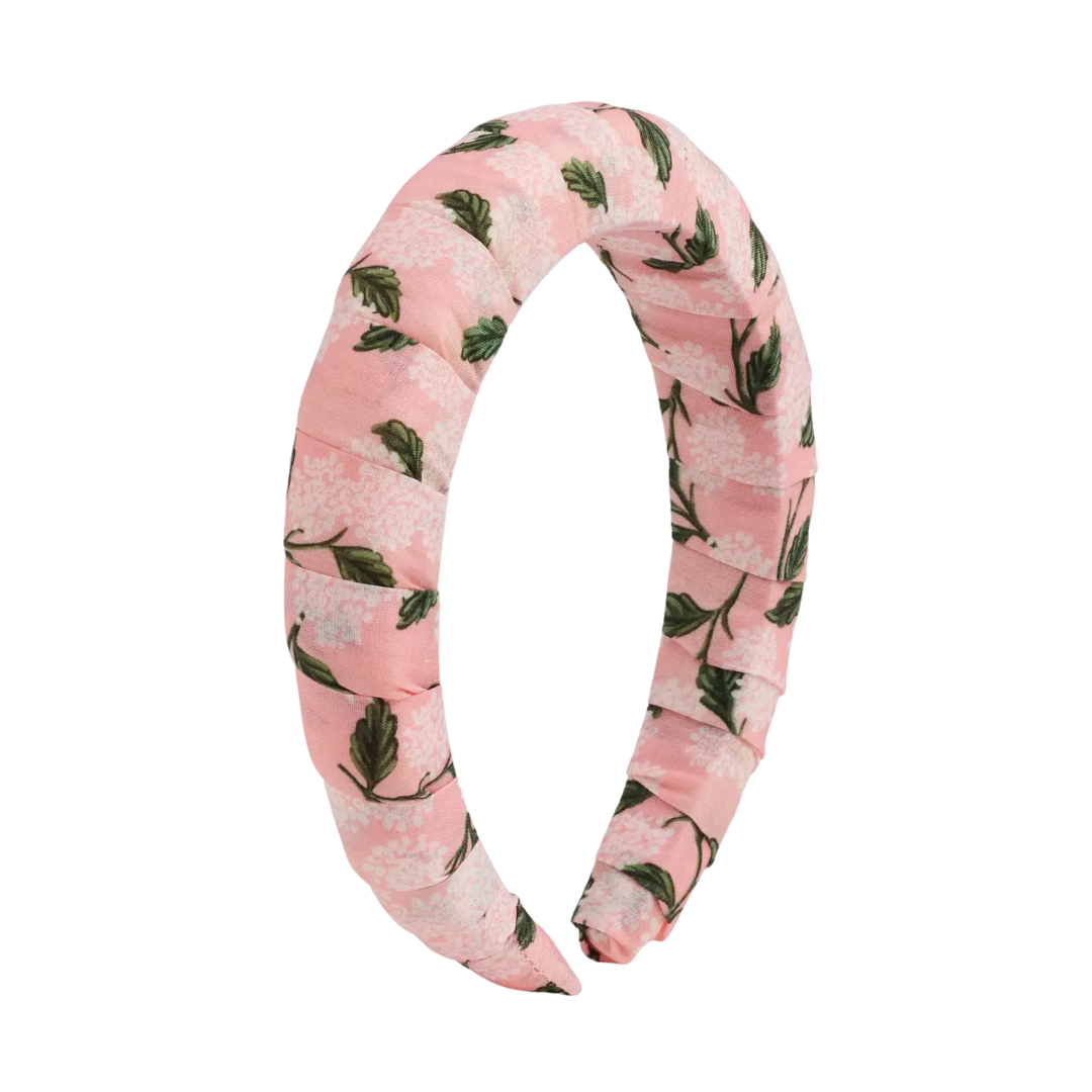 Pink Hydrangea Wrapped Headband