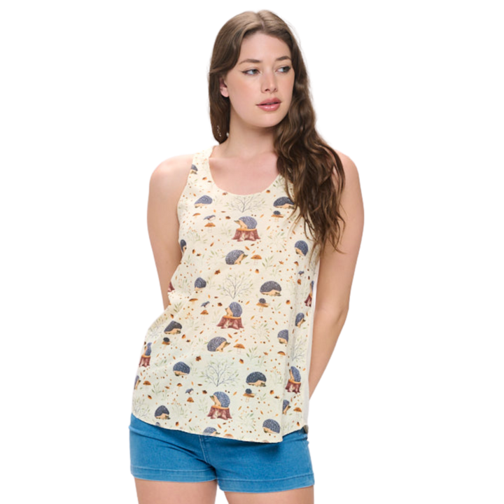Hedgehog Print Tank Top