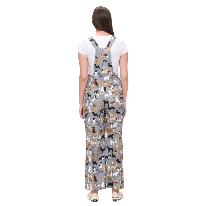 Different Breed Dogs Print Overalls