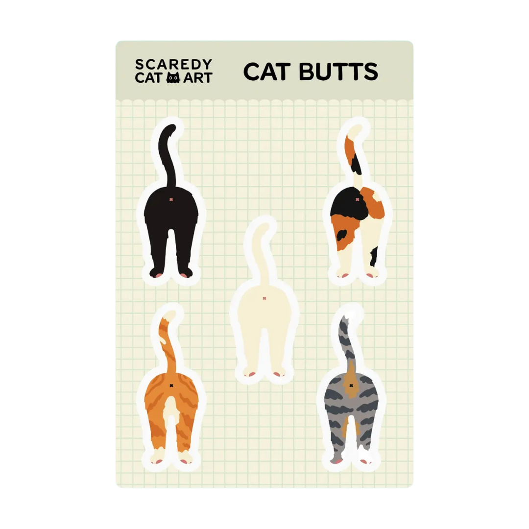 Catt Butts Sticker Sheet – Golden Hour Gift Co