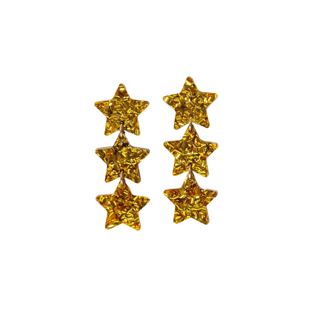 Star Chain Dangle Earrings