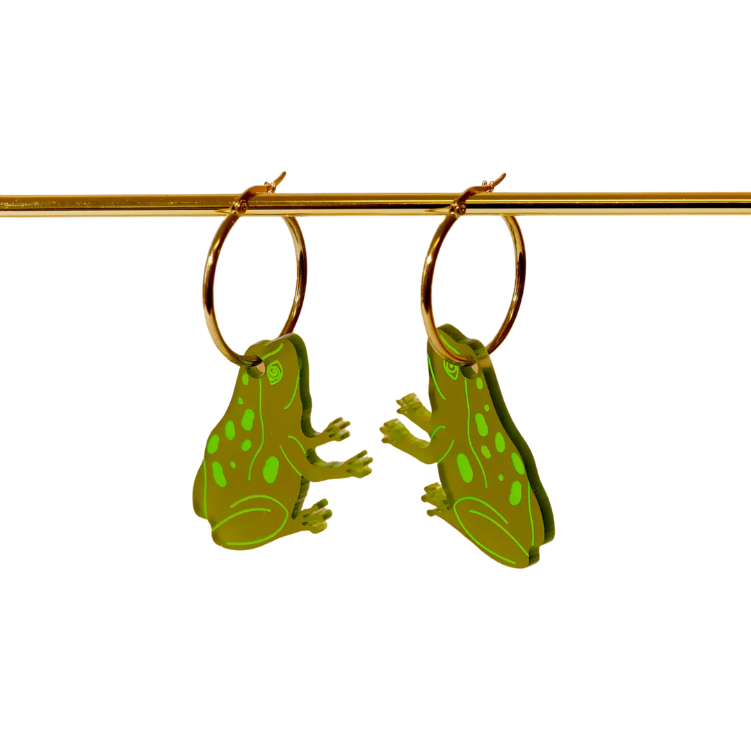Frog Hoop Earrings