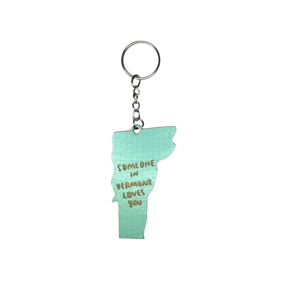 Someone in Vermont Loves You Keychain