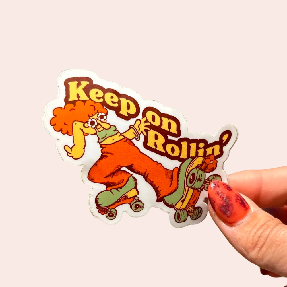 Keep On Rollin' - rollerskating vinyl sticker