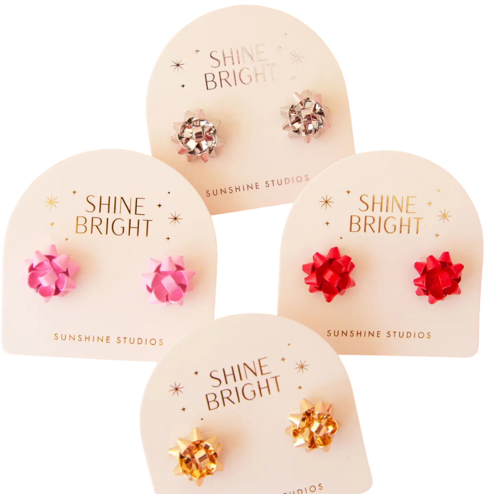 Holiday Bow Stud Earrings