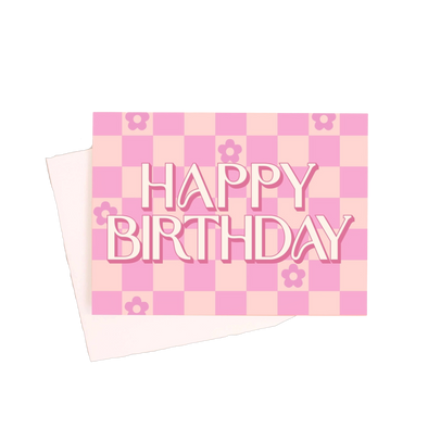 Happy Birthday Flower Check Card
